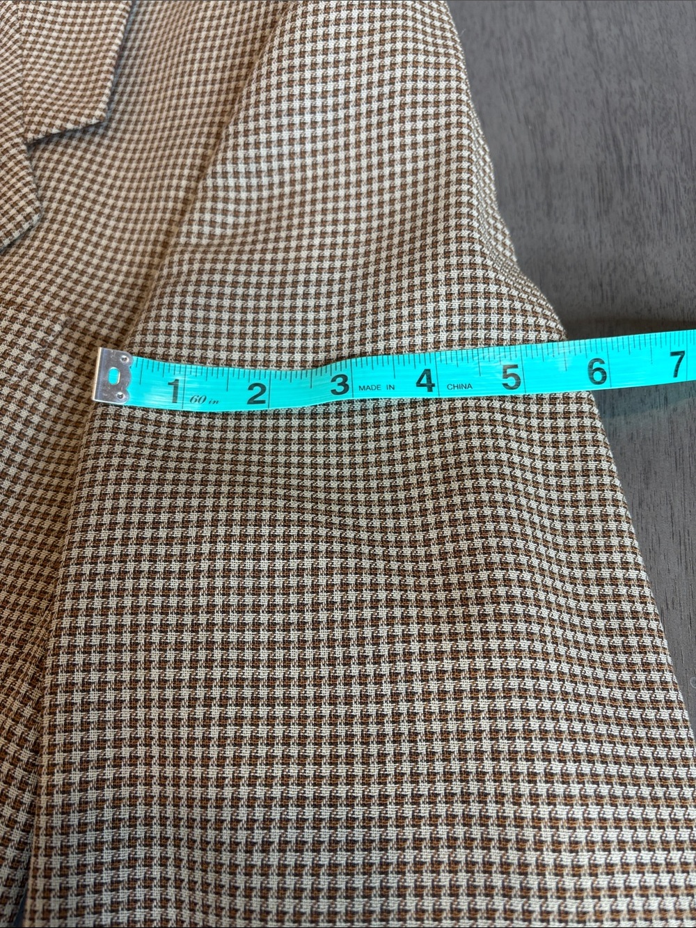 🤎Vintage MANI Armani Brown Houndstooth Blazer 38 Short Italian Wool  Saks 5th🤎 - Picture 13 of 16